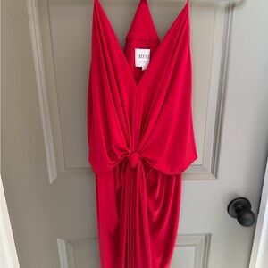 MISA Red Knot Tie Dress